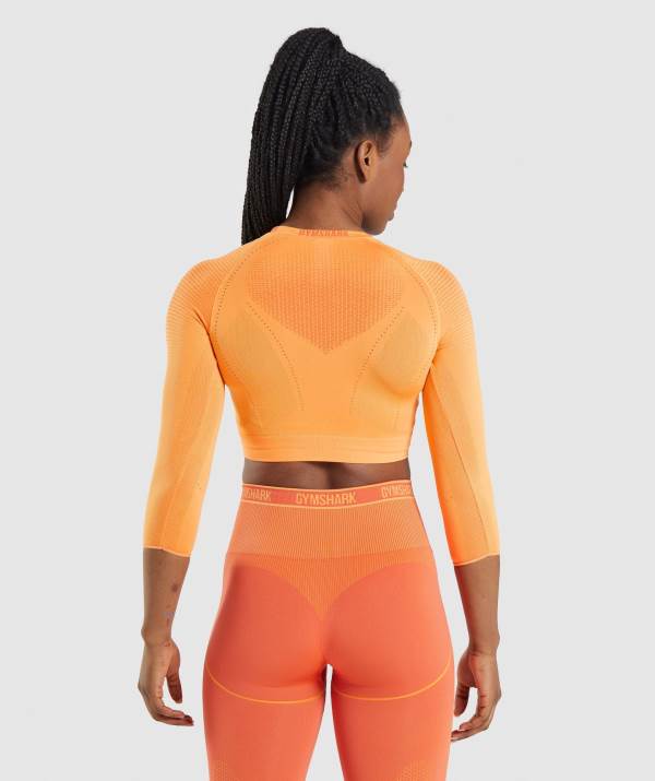 Damske Crop Top Gymshark Apex Seamless Marhule Oranžové / Oranžové | GP1029635